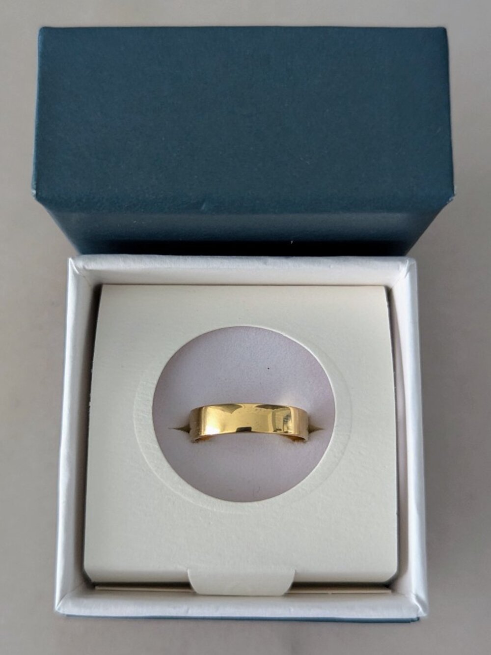 Aurate Modern Cigar Band Ring - Gold Vermeil - Size 7